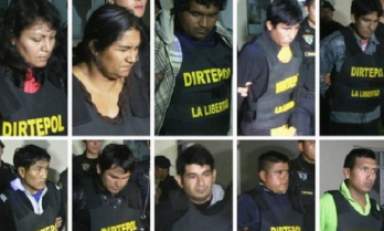 Presuntos integrantes de la banda criminal "Dragón Rojo- Nueva Era". (Foto PNP)
