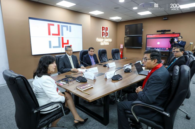 Presidenta del Poder Judicial desarrolló reunión de trabajo con titular de la Corte de Justicia de Áncash