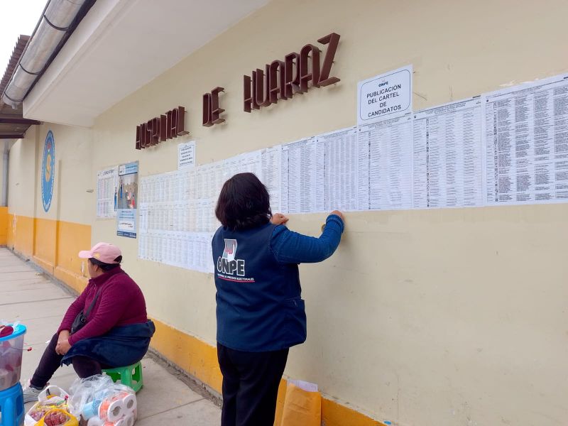 ODPE Huaraz publica cartel de candidatos para las Elecciones Generales 2026