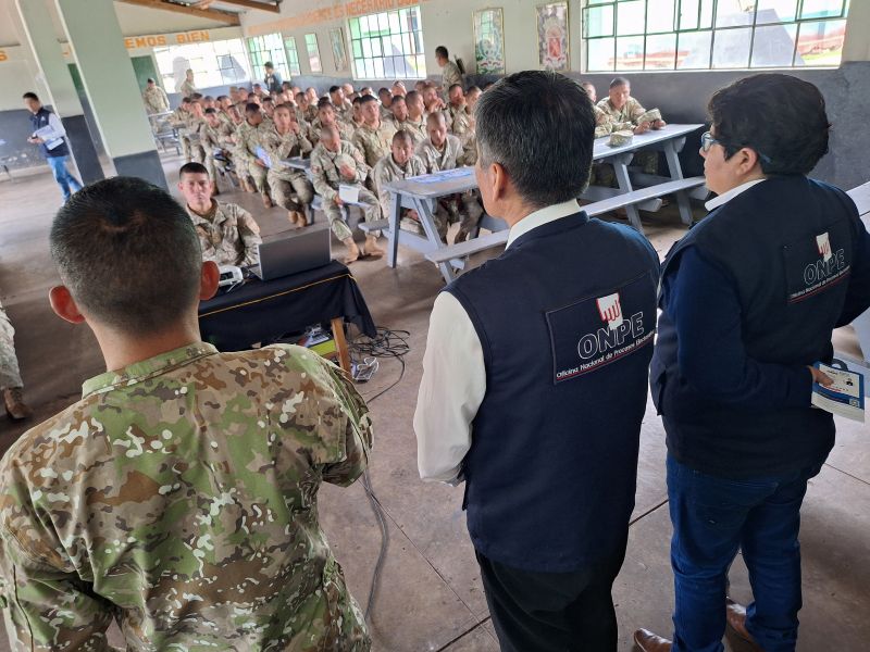 ONPE capacita a militares para resguardar 83 locales de votación en Huaraz y Carhuaz