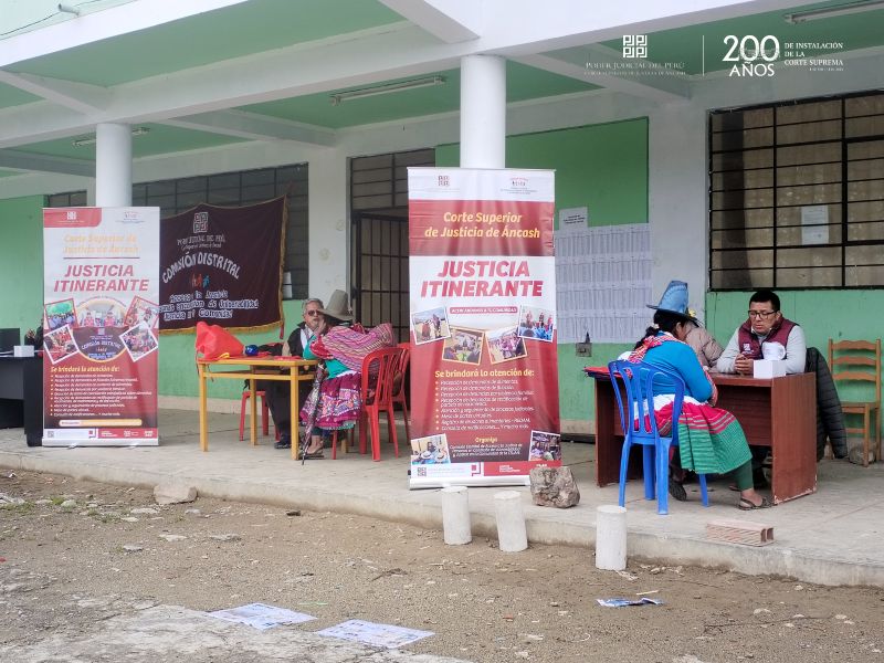 Huaraz: Justicia itinerante llegó a Collón en beneficio de población vulnerable