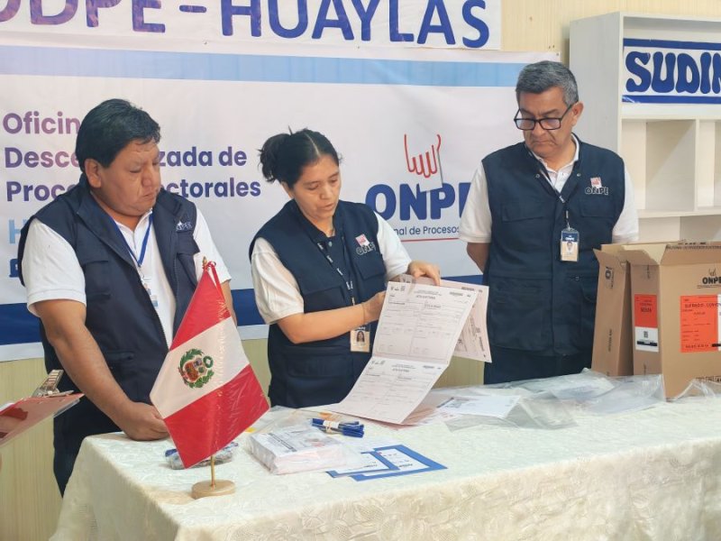 ODPE Huaylas verifica material electoral para Segunda Elección Presidencial