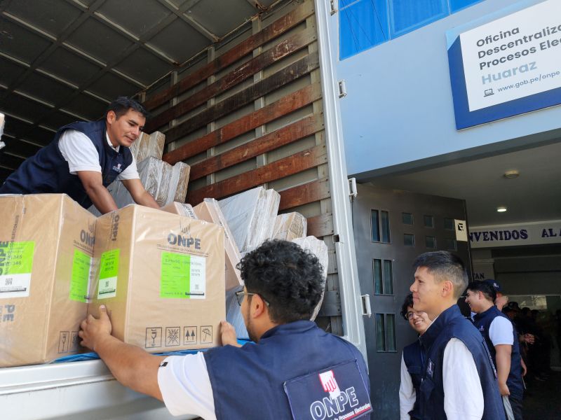 ODPE Huaraz recibe material electoral para Elecciones Regionales y Municipales 2026
