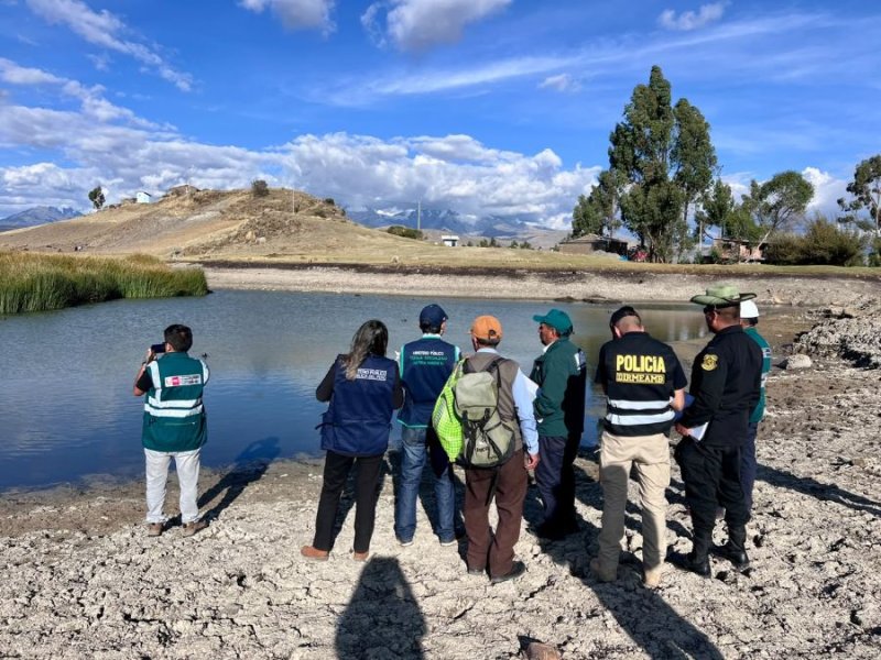 Áncash: Serfor y autoridades evalúan situación de la fauna silvestre y los totorales en la laguna Wilcacocha