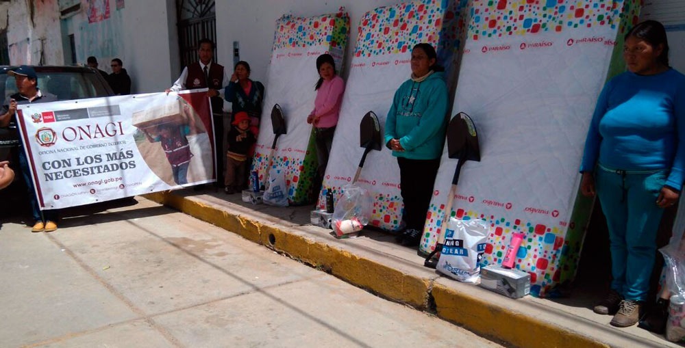 Onagi hizo entrega de víveres y herramientas de trabajo  en Huaraz y Recuay