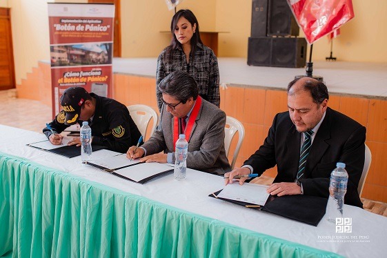 Municipalidad de San Marcos, PNP y la Corte de Áncash se comprometen  a implementar el botón de pánico