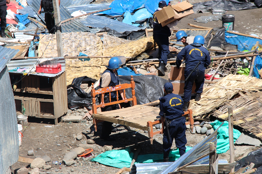 Huaraz: 32 familias fueron desalojadas de riberas del río Santa en barrio de Villasol
