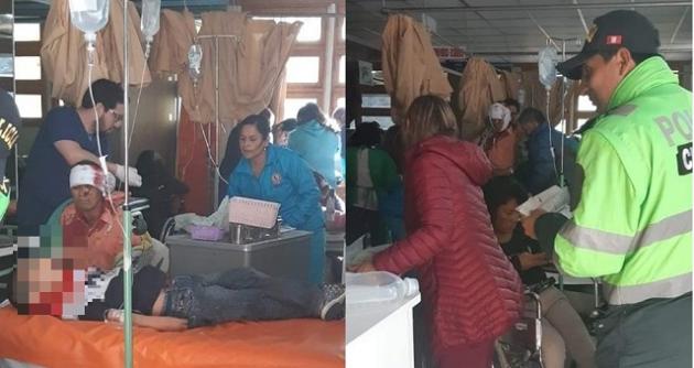 Áncash: 10 heridos dejó como saldo la volcadura de una minivan en la carretera a Recuay