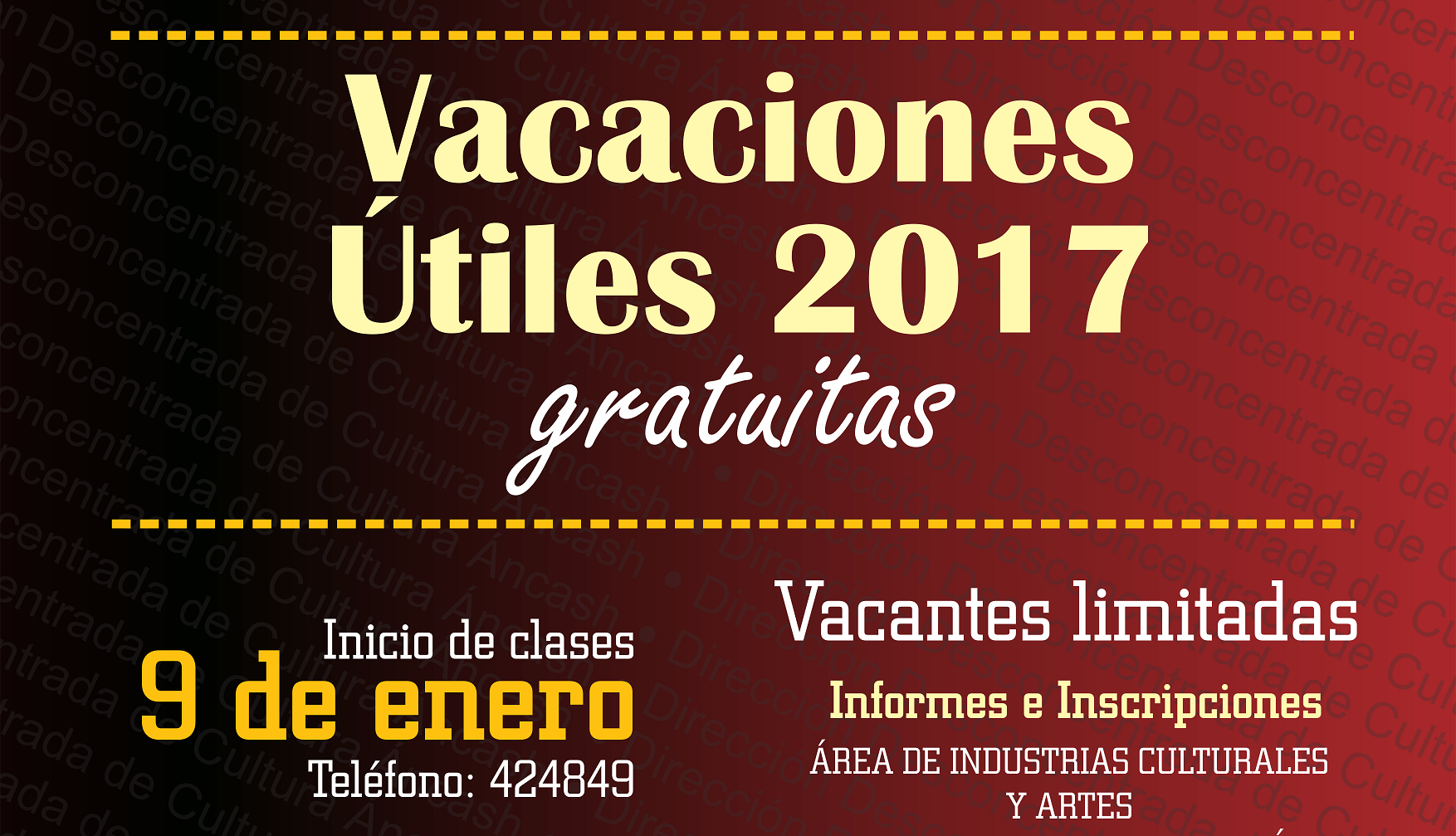 Programa de talleres gratuitos ofrece Direción de Cultura de Áncash