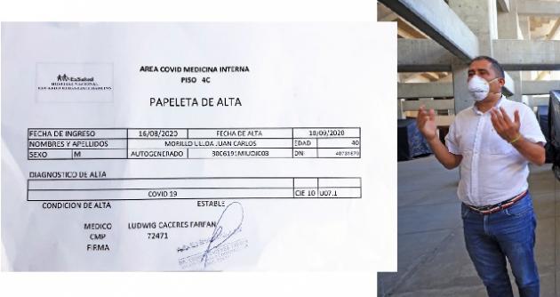 Gobernador de Áncash superó el covid-19 y dejó el Hospital Rebagliati, tras recibir alta médica