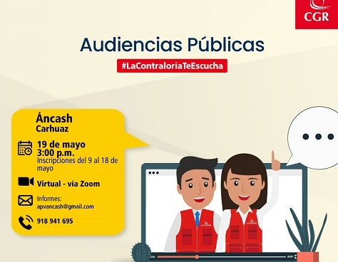 Contraloría realizará audiencias públicas en provincia de Carhuaz