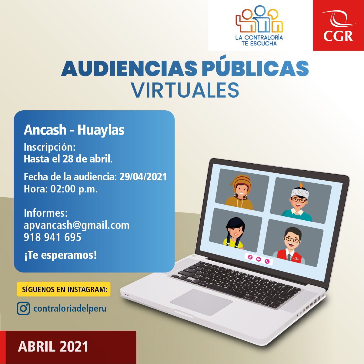 Huaylas: Contraloría recibirá alertas ciudadanas sobre uso irregular de recursos públicos