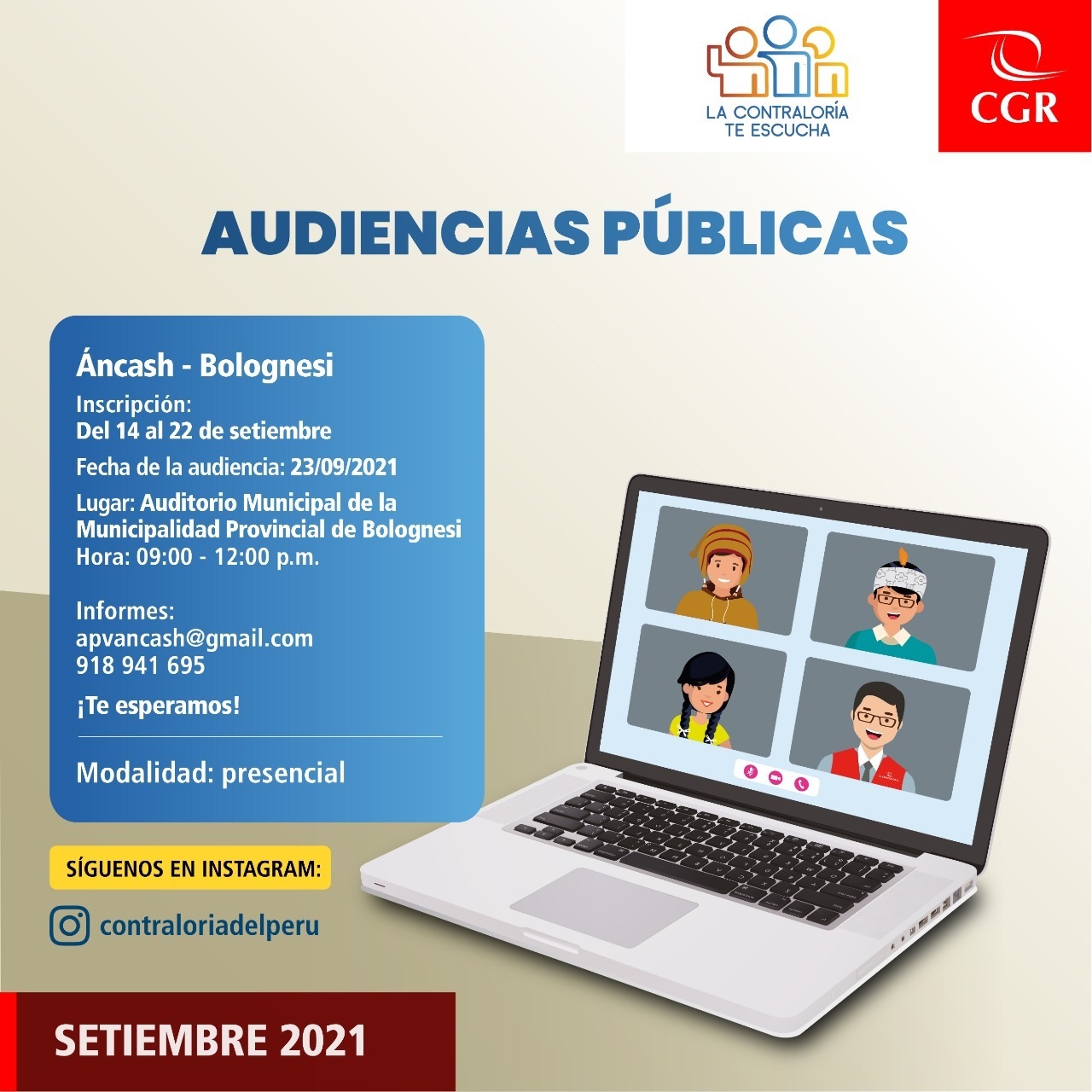 Ciudadanos de Bolognesi podrán alertar sobre uso inadecuado de bienes y recursos públicos