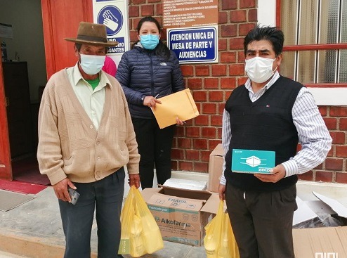 Huaraz: Corte de Áncash entregó kits a jueces de paz para prevenir el covid-19 