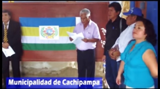 Centro poblado de Cachipampa ya cuenta con símbolos cívicos