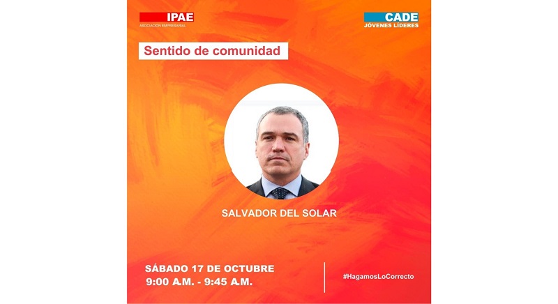 Cade Jóvenes Líderes: Ex premier Salvador del Solar participará en sesión sentido de comunidad