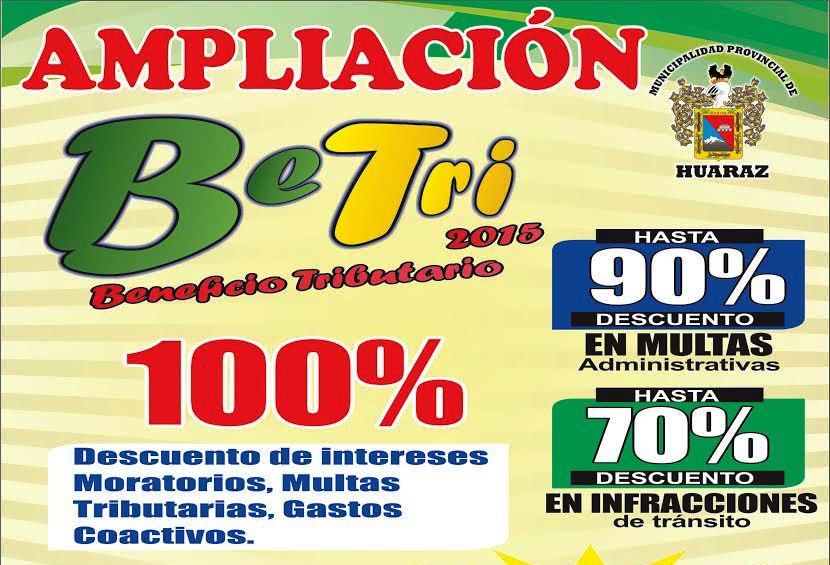 Municipio de Huaraz amplía campaña de Beneficio Tributario 2015