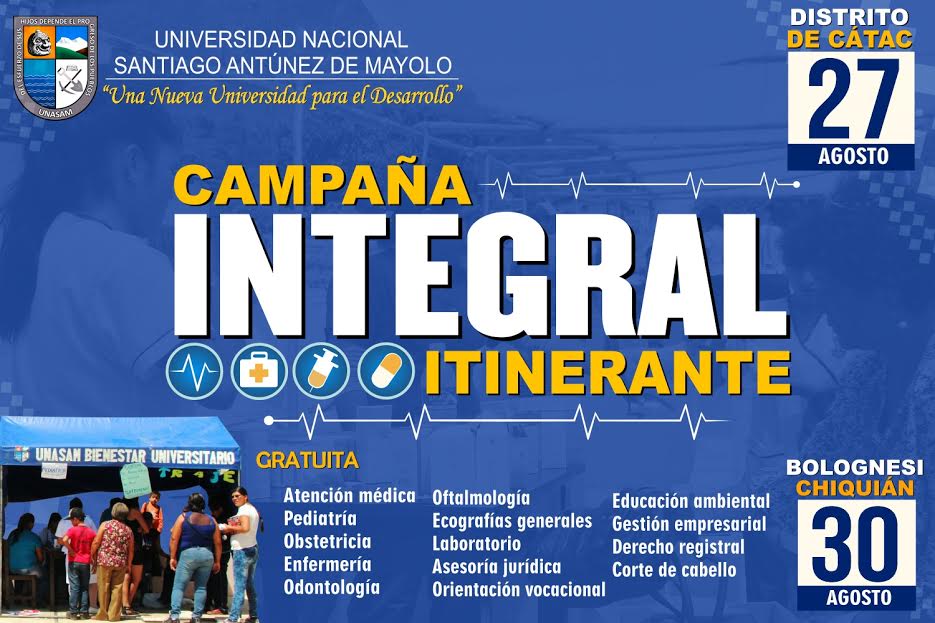 Unasam realizará campañas de salud en Cátac y Chiquián