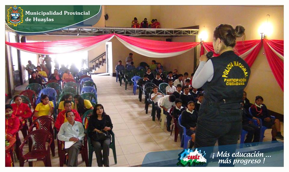Huaylas: jóvenes reciben charlas sobre violencia familiar, bullyng y drogas