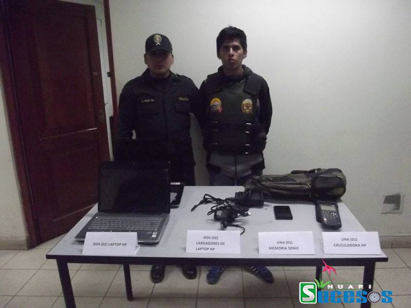 Encuentran “infraganti” a delincuente hurtando laptops en Huari