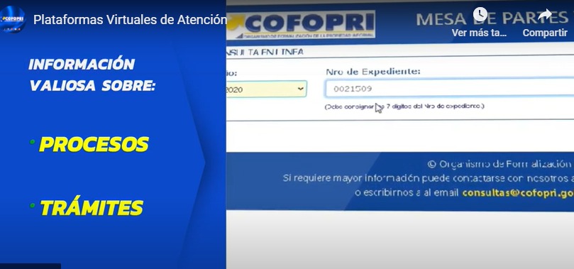 Cofopri atiende de manera virtual a usuarios durante la cuarentena