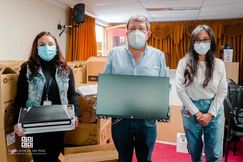 Módulos de Protección y Sanción Penal de la Corte de Áncash se fortalecen con equipos de cómputo