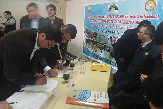 Diresa Áncash firma convenio con Instituto Nacional de Salud Mental 