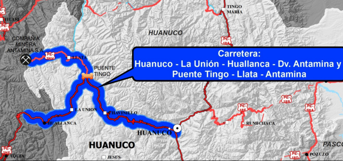 Nuevo corredor vial Huánuco-Antamina beneficiará a provincia de Bolognesi