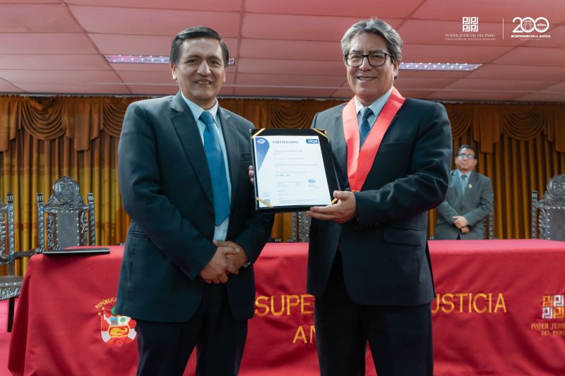 Corte de Justicia de Áncash recibió recertificación ISO 9001:2015