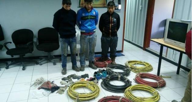 Huari: capturan en San Marcos a delincuentes que robaron cobre a empresa minera