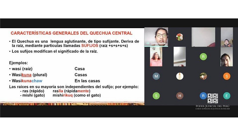 Huaraz: CSJAN inició curso virtual de Quechua básico