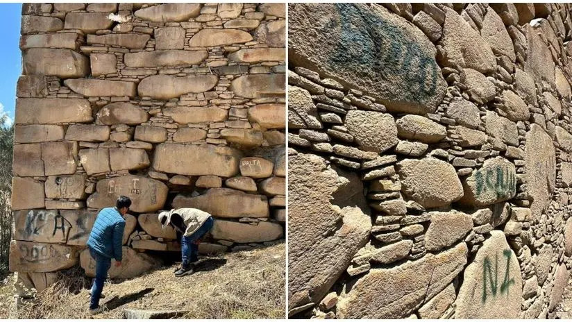 Áncash: denuncian que desconocidos realizaron pintas en el Complejo Arqueológico de Pashas