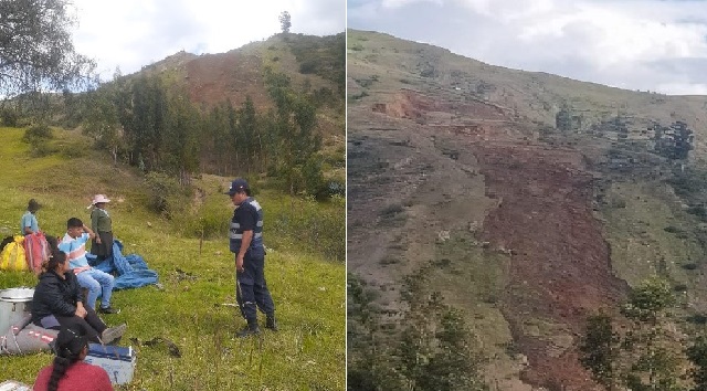 Áncash: deslizamiento se registra en el sector huanca de Marcará, provincia de Carhuaz