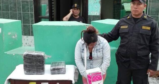 Áncash: cayó mujer trasladando 3 kilos de marihuana de Caraz a Trujillo