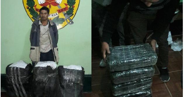 Policía de Huaraz detiene a sujeto que transportaba 41 kilogramos de marihuana