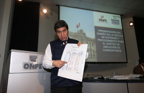 ONPE presentó diseños de las cédulas de votación para Elecciones Generales 2016