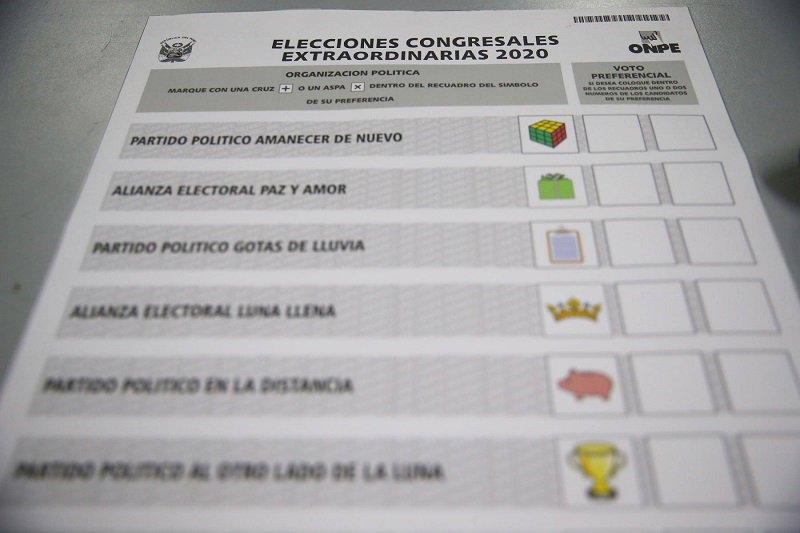 Elecciones 2020: ONPE eleborará 26 modelos de cédula de sufragio