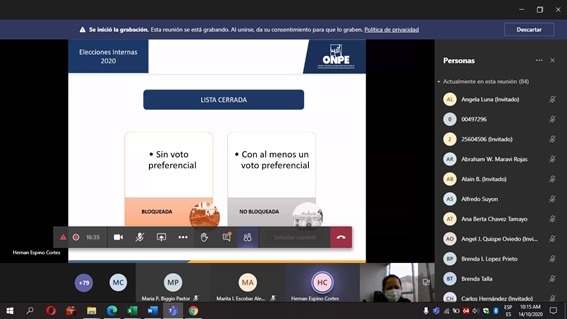 ONPE capacita a su personal con miras a las elecciones internas de partidos polìticos