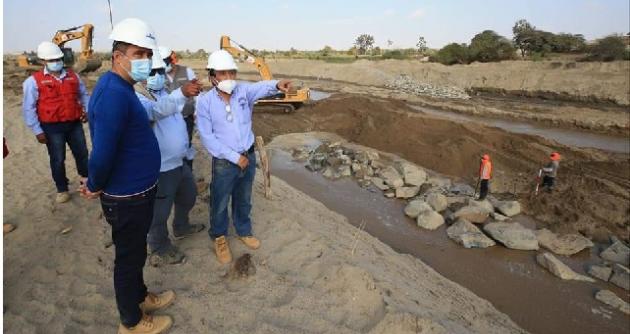 Enrocado del río Lacramarca que ejecuta el Gobierno Regional de Áncash tiene avance del 30%