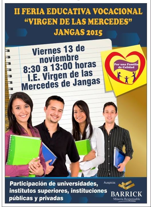 Escolares participarán en II Feria  Educativa Vocacional 2015  que se realiza en Jangas