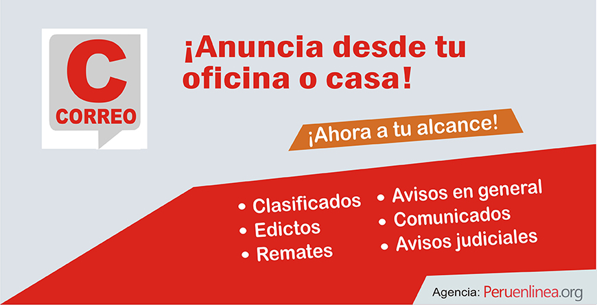 Publique sus avisos en Correo desde su casa u oficina con Peruenlinea.org