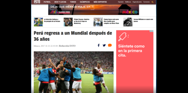 Perú es Mundial después de 36 años, enfoque de la prensa extranjera