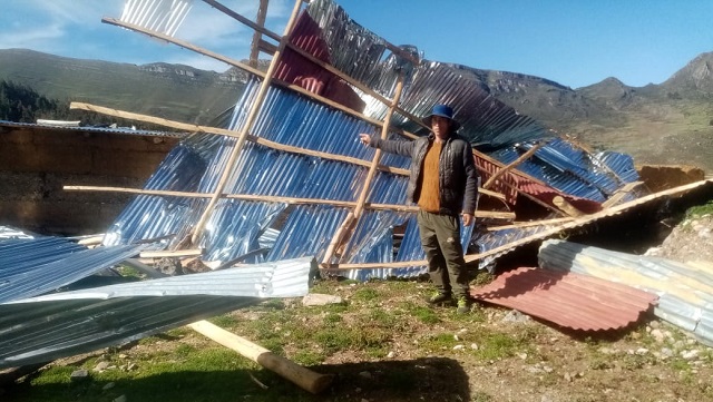 Vientos fuertes afectan viviendas en distrito de Paucas en la provincia de Huari