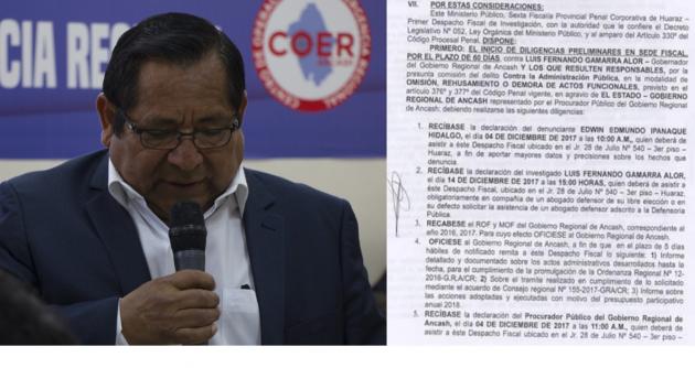 Áncash: inician investigación preliminar contra Luis Gamarra tras denuncia de consejero