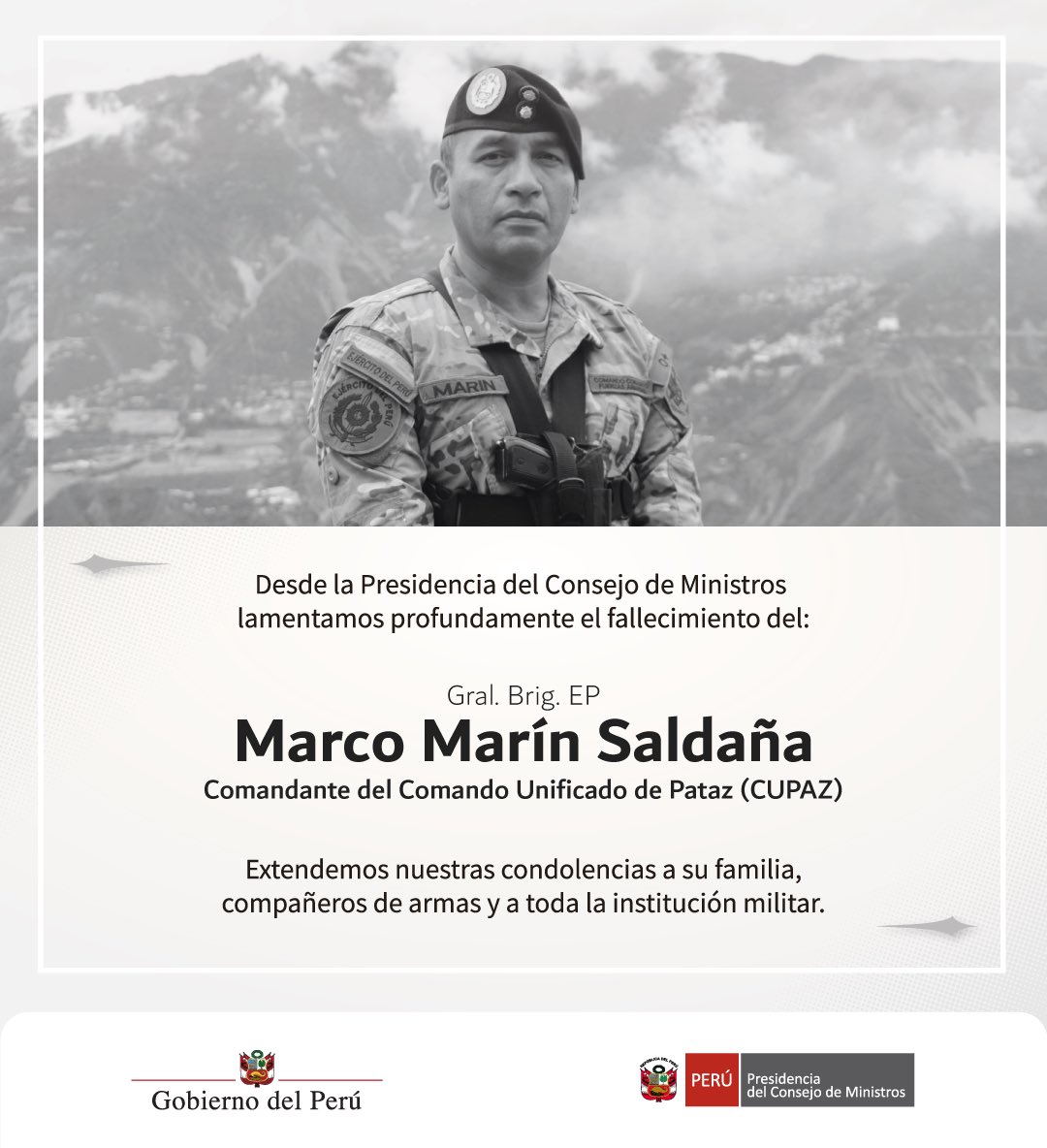 Gobierno dispone investigación de accidente donde falleció jefe del Comando Pataz