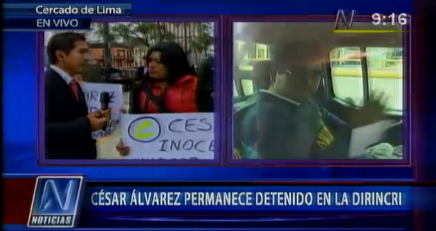 Huaracinos protestan frente a la Dirincri en Lima