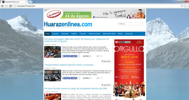 Nace "Huaraz en Línea", nuevo medio de comunicación digital al servicio de la región