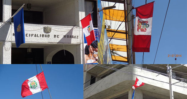 Autoridades recomiendan izar adecuadamente banderas por aniversario de Huaraz