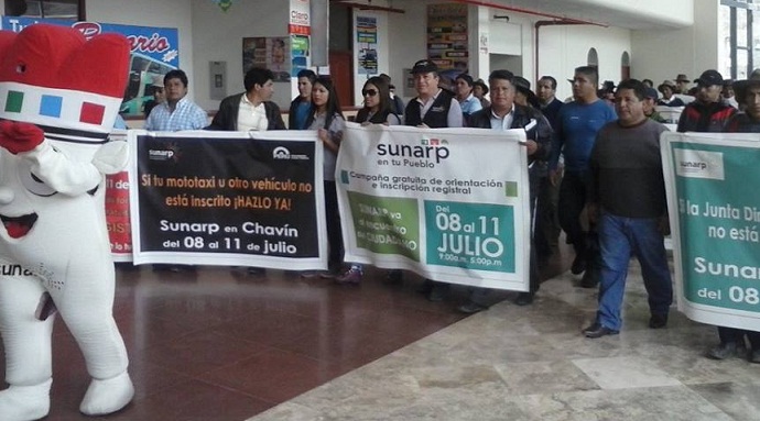 Módulo itinerante de la Sunarp fue instalado en el distrito de Chavín de Huantar