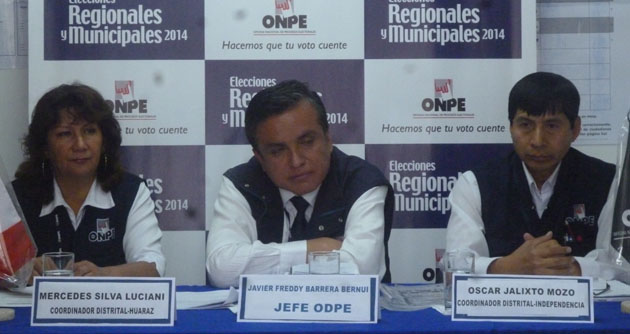 150 mil electores votarán en Huaraz y la provincia de Carhuaz este domingo 5 de octubre